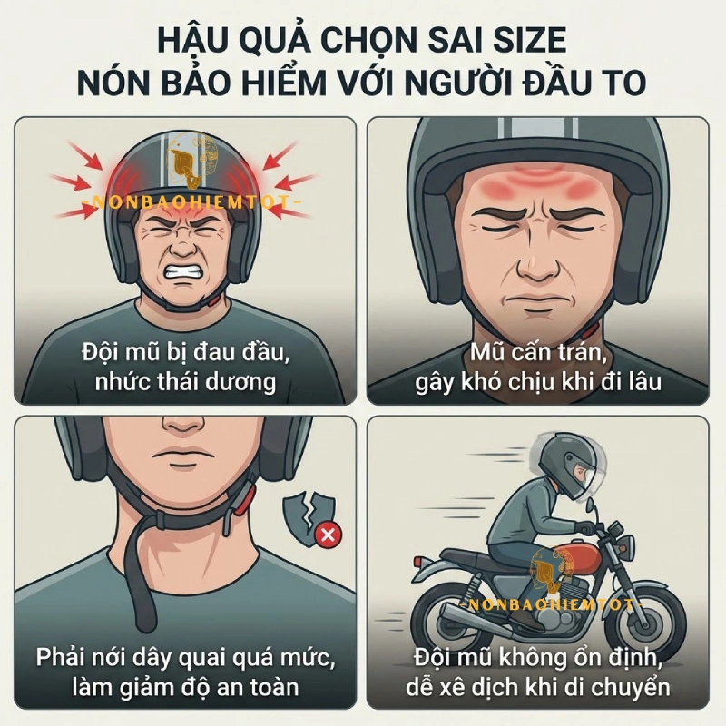 Vì sao người đầu to cần chọn mũ bảo hiểm kỹ hơn?