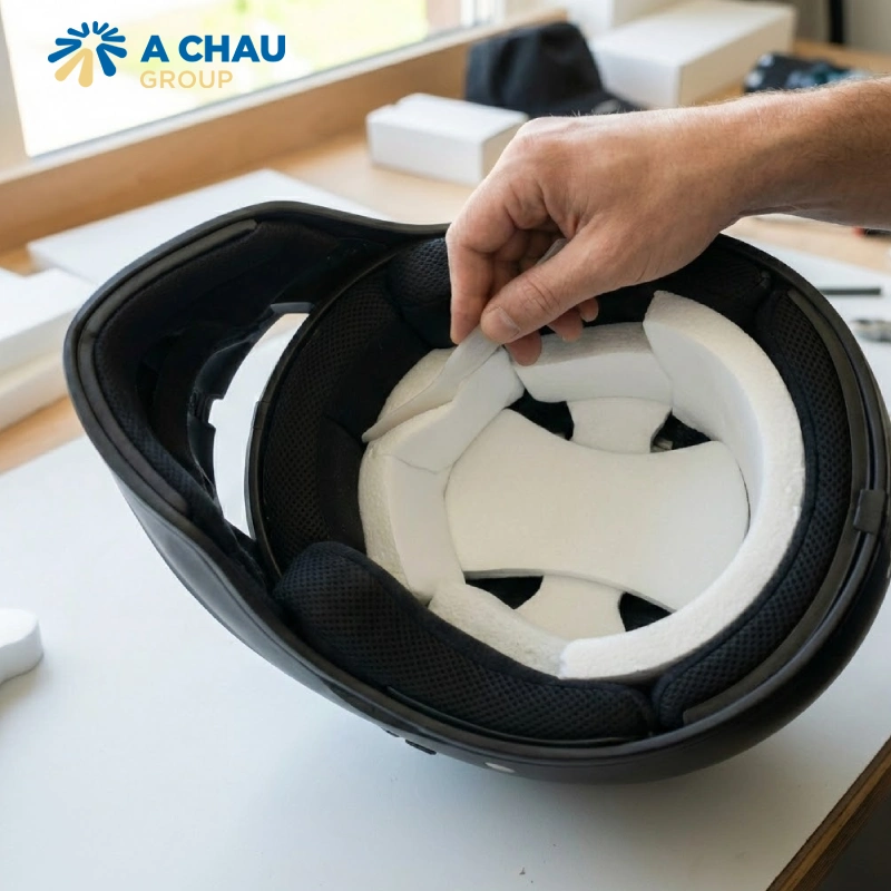 Cách sửa nón bảo hiểm khi lớp xốp bị xẹp