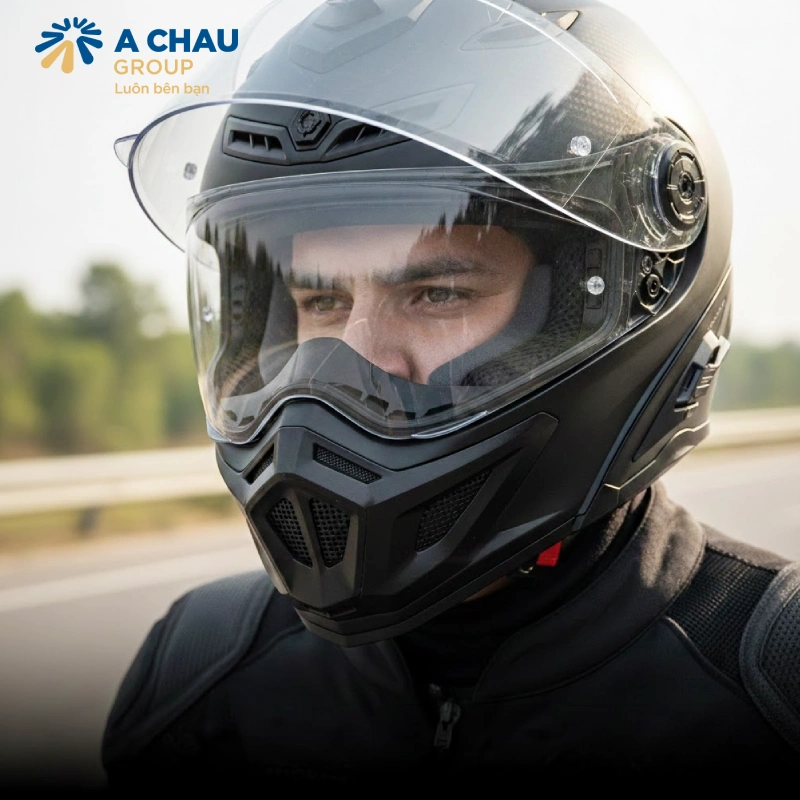 Bảo vệ vùng mặt và hàm dưới khi đội mũ bảo hiểm 2/3 hoặc nón fullface