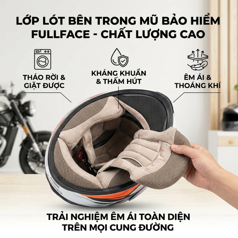 Lót nón bảo hiểm fullface