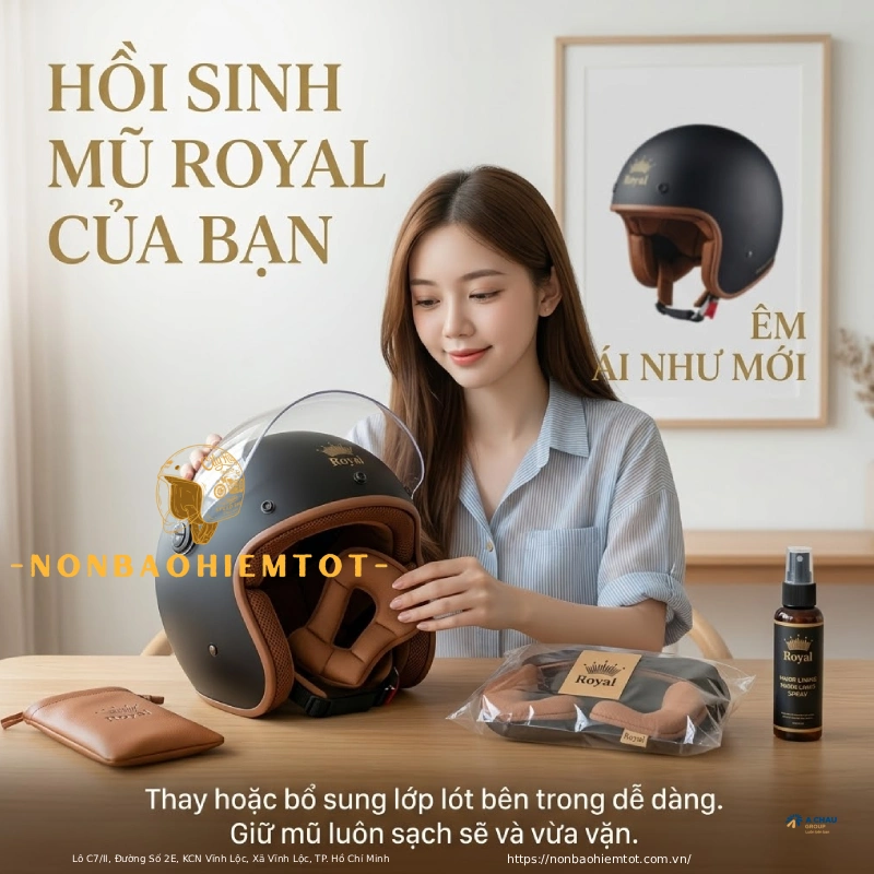 Thay hoặc bổ sung lớp lót bên trong là cách sửa mũ bảo hiểm bị rộng