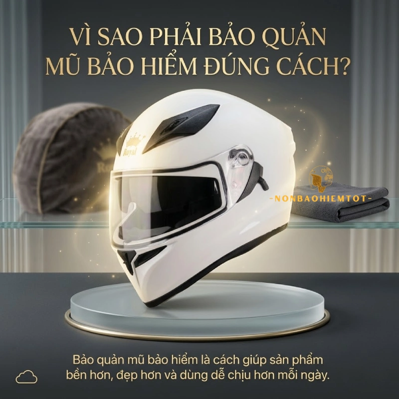 Vì sao phải bảo quản mũ bảo hiểm đúng cách?