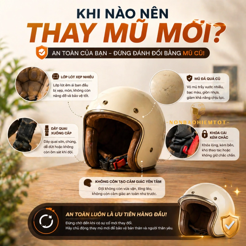 Khi nào nên thay mũ thay mới?