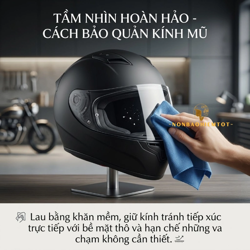 Cách bảo quản kính mũ bảo hiểm