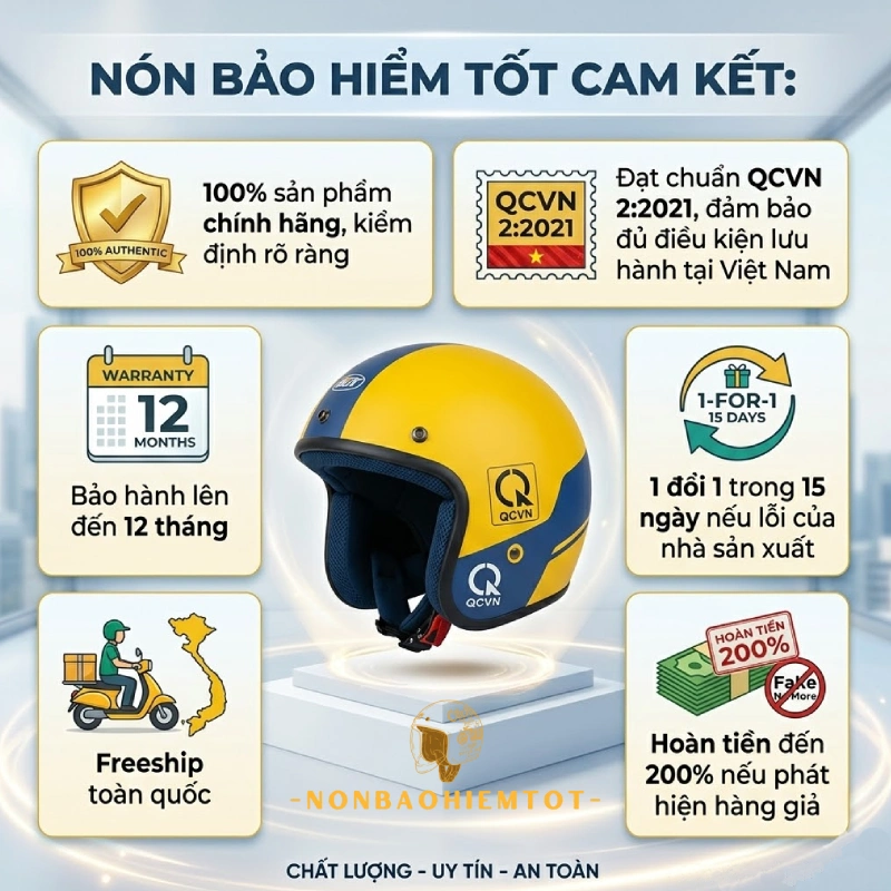 Nón bảo hiểm tốt cam kết 