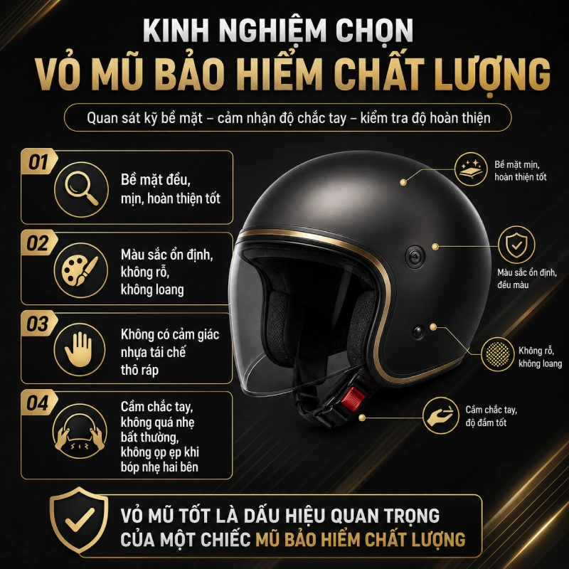 Kinh nghiệm chọn vỏ mũ bảo hiểm chất lượng