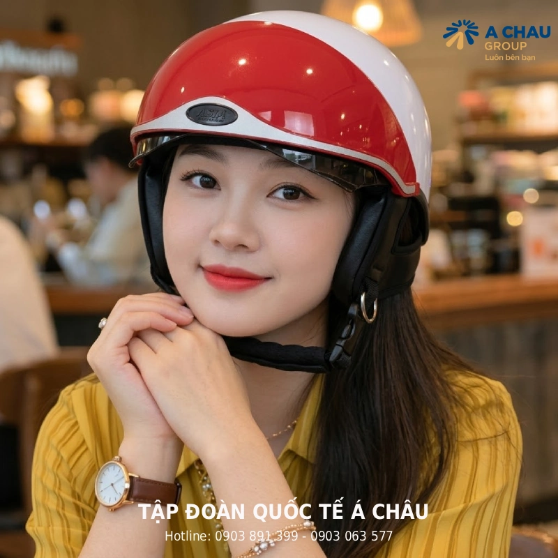 Mũ bảo hiểm nửa đầu nữ có kính đẹp