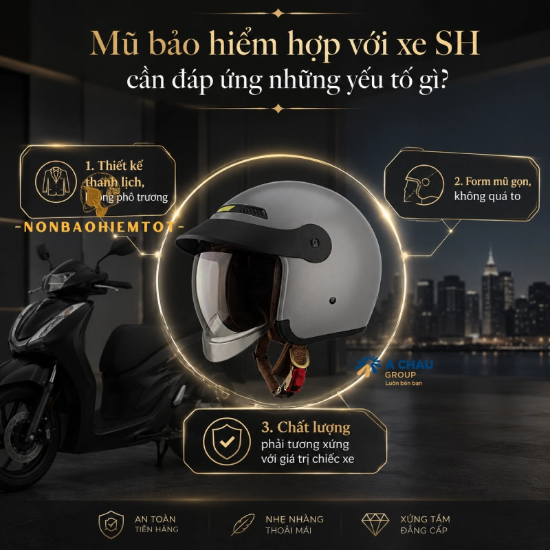 Mũ bảo hiểm hợp với xe SH cần đáp ứng những yếu tố gì?