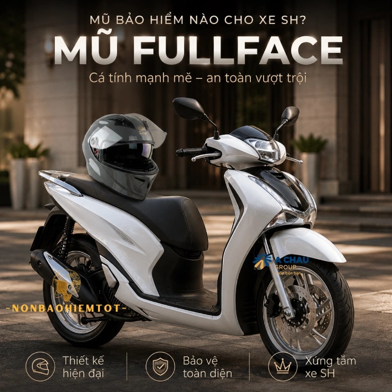 Mũ bảo hiểm hợp với xe sh nón fullface