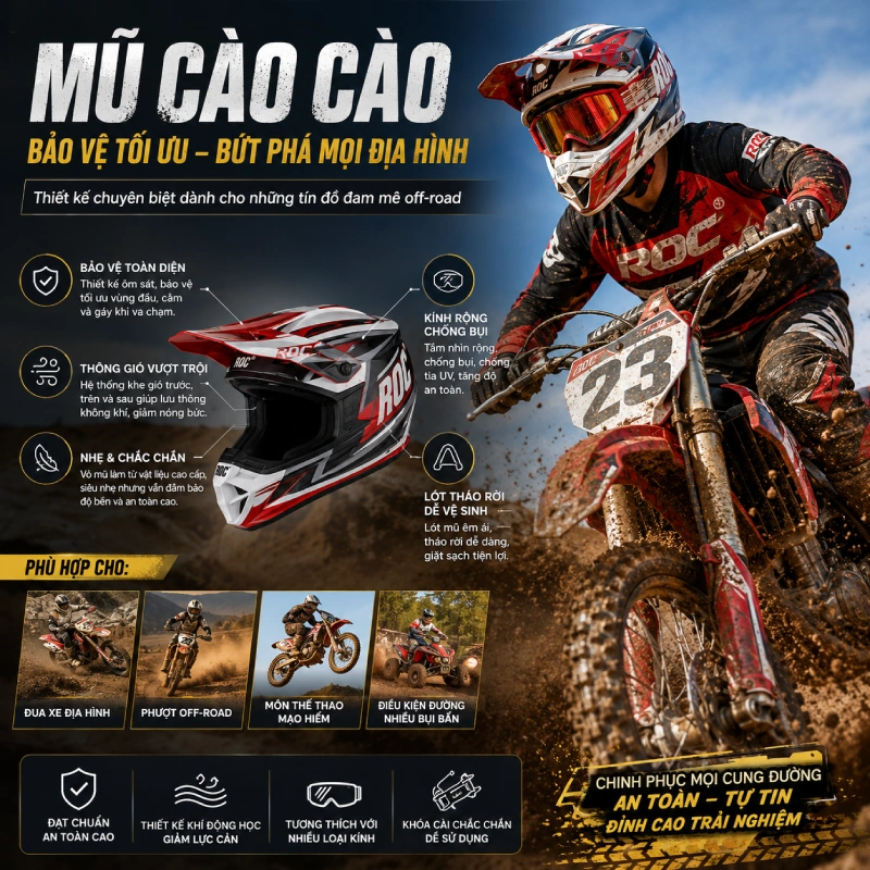 Nón bảo hiểm có cằm cào cào