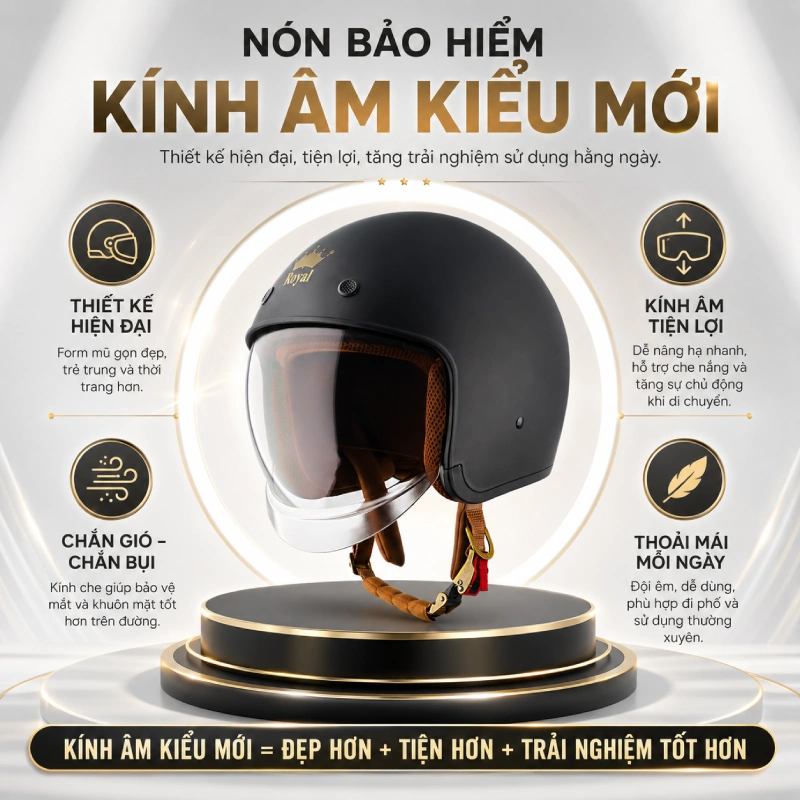 Nón bảo hiểm kính âm kiểu mới