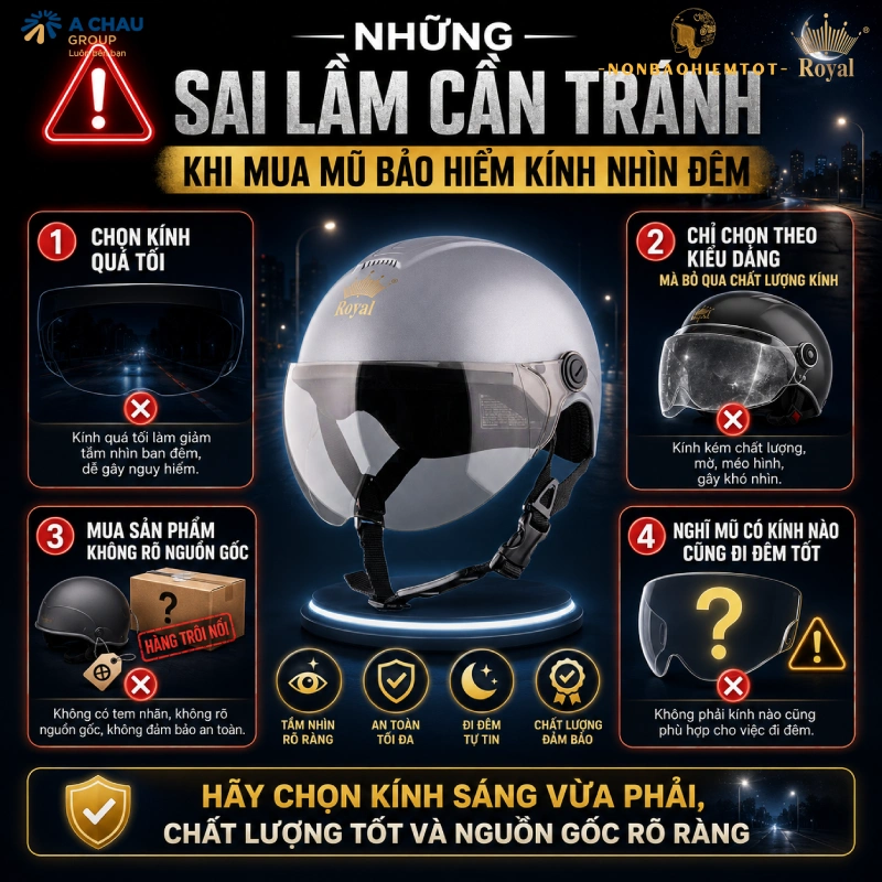 Những sai lầm cần tránh khi mua mũ bảo hiểm kính nhìn đêm