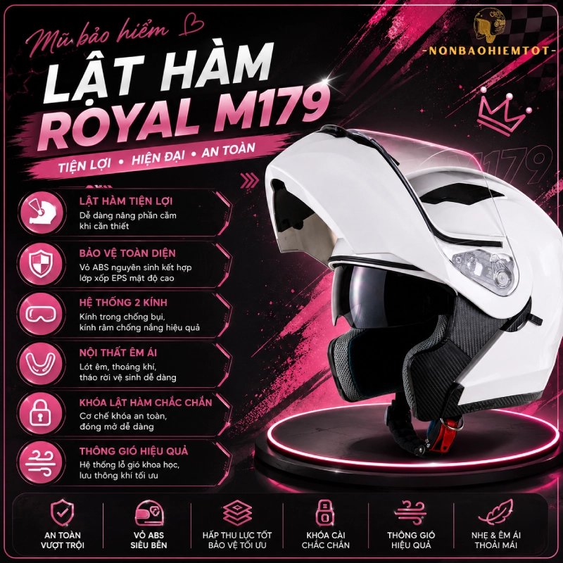 Mũ bảo hiểm fullface lật hàm M179