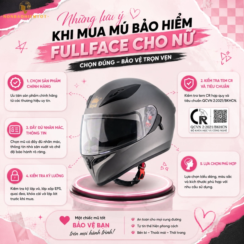 Những lưu ý khi mua mũ bảo hiểm fullface cho nữ