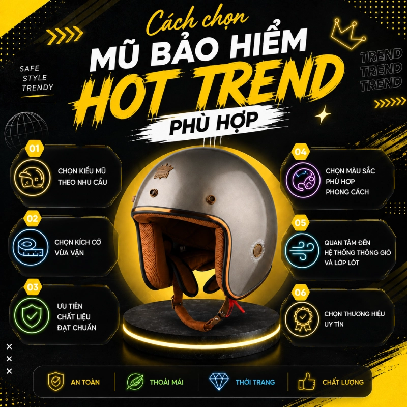 Cách chọn mũ bảo hiểm hot trend phù hợp