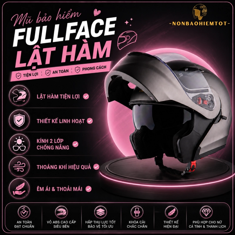 Mũ bảo hiểm fullface lật hàm