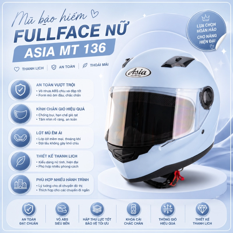 Mũ bảo hiểm fullface Asia MT 136