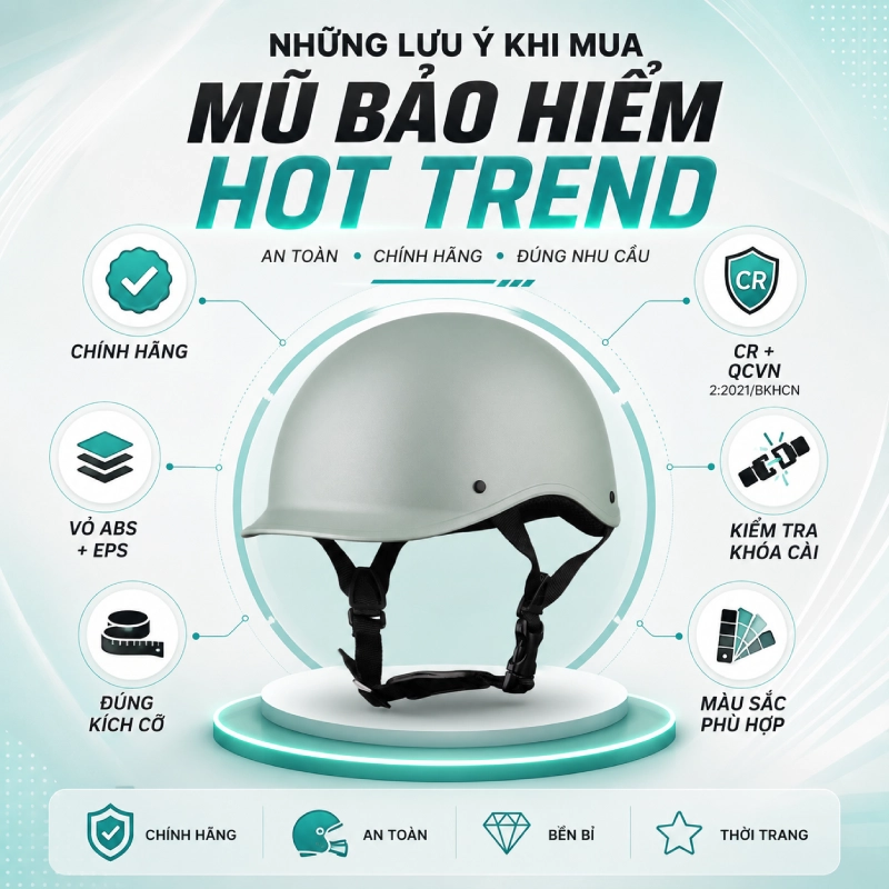 Những lưu ý khi mua mũ bảo hiểm hot trend