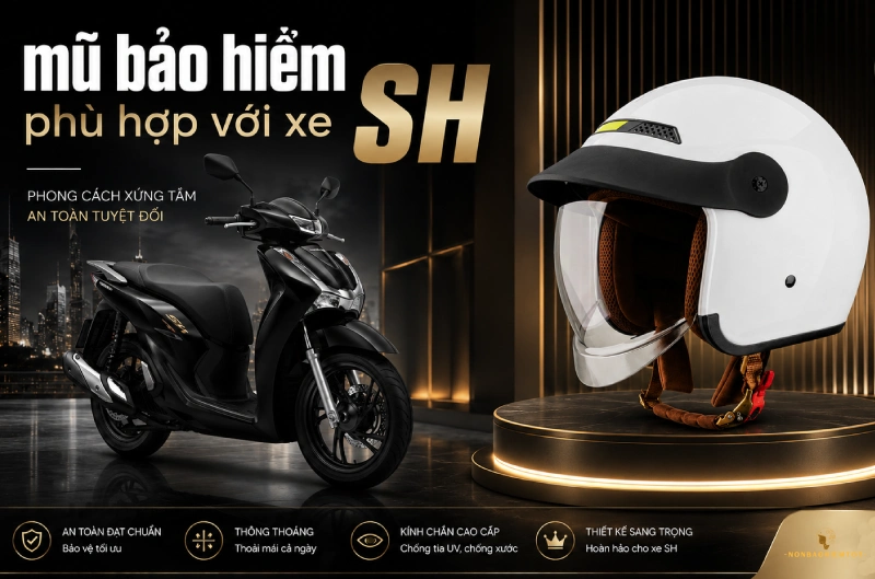 Tổng hợp các loại mũ bảo hiểm hợp với xe SH
