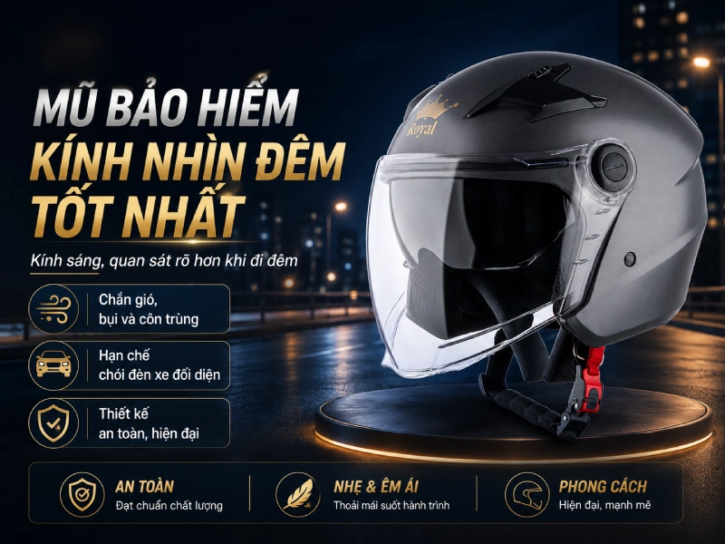 mũ bảo hiểm kính nhìn đêm tốt